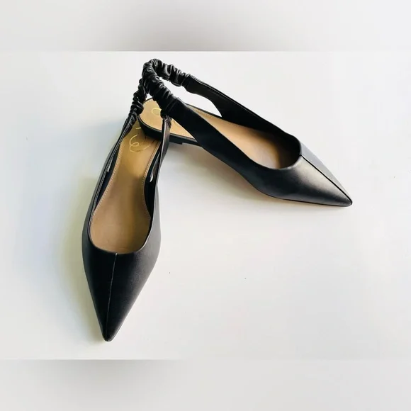 New Sam Edelman Whitney black leather pointed toe flats, sz 8.5. Orig $140+ - Picture 9 of 12